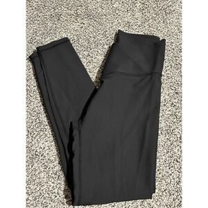 A10 WILO Black Ribbed High Waisted Workout Leggings Athleisure Athletic‎ Small